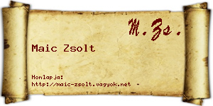 Maic Zsolt névjegykártya